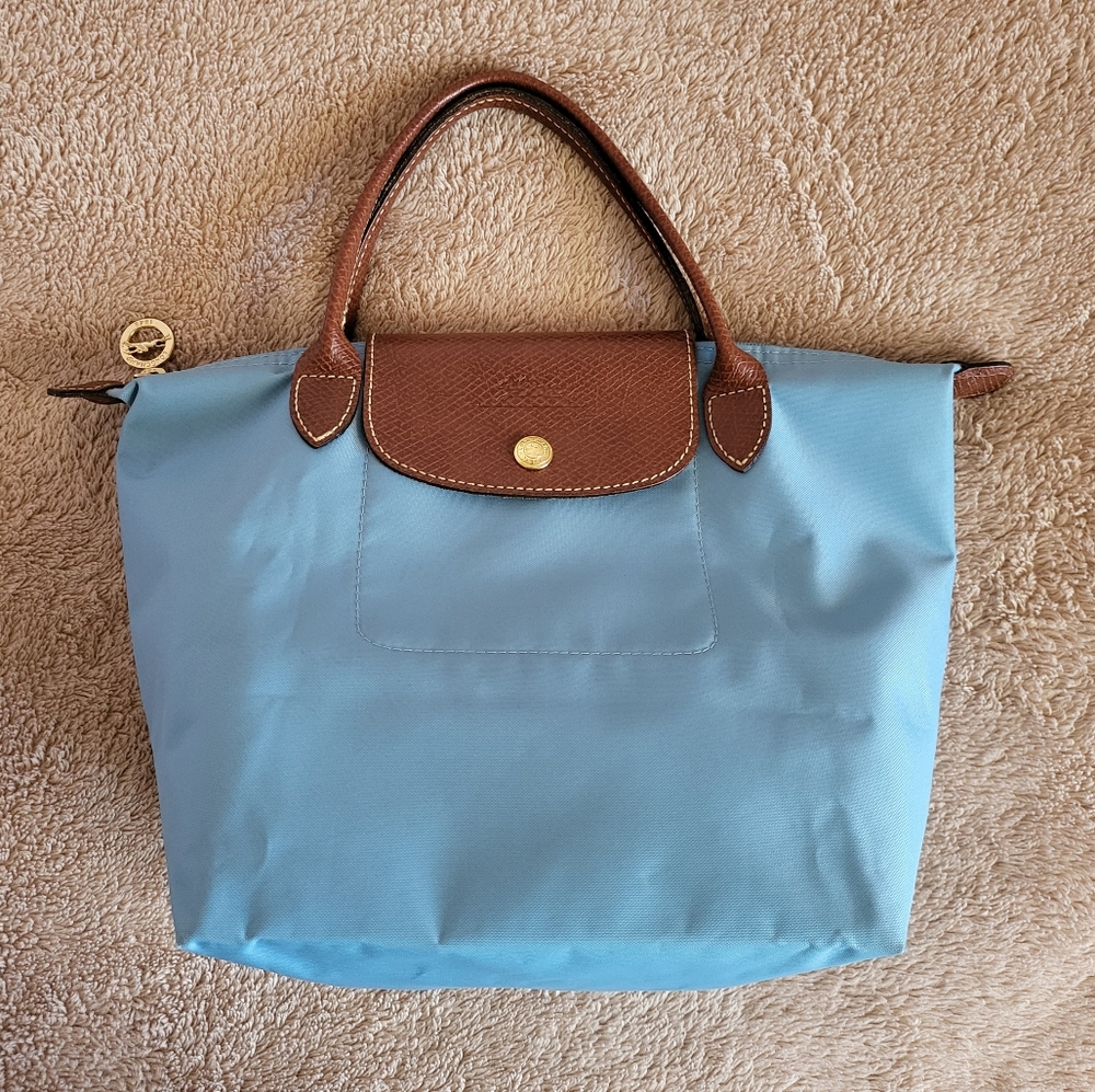 Longchamp Le Pliage Small Short Handles, Blue